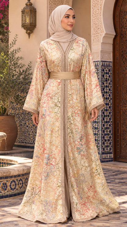 Traditional Champagne Blossom Moroccan Takchita