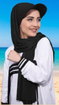 Hijabi Hat Attached Jersey Scarf