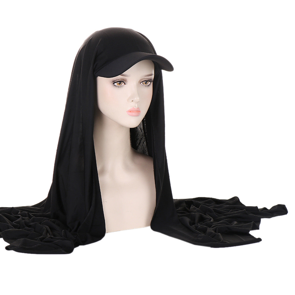 Hijabi Hat Attached Jersey Scarf