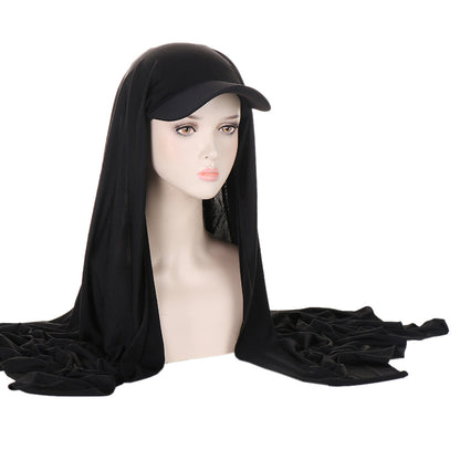 Hijabi Hat Attached Jersey Scarf