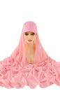 Baseball Cap Chiffon Hijab Scarf Attached(Multi Colors)