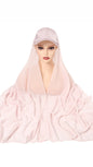 Baseball Cap Chiffon Hijab Scarf Attached(Multi Colors)