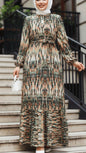 Green Abstract Brushstroke Dress