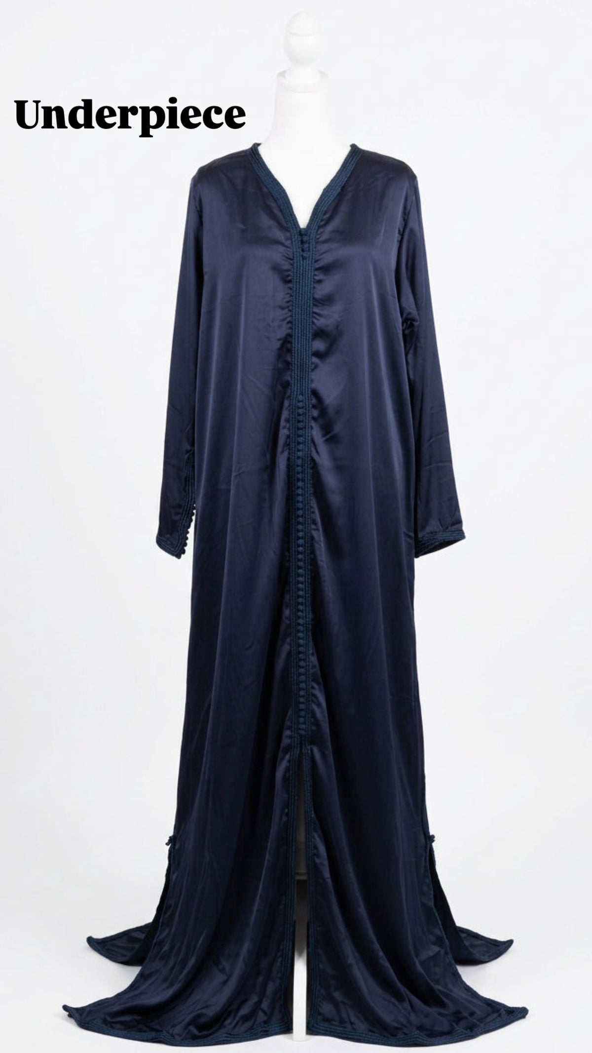 Traditional Midnight Sapphire Embroidered Moroccan Takchita
