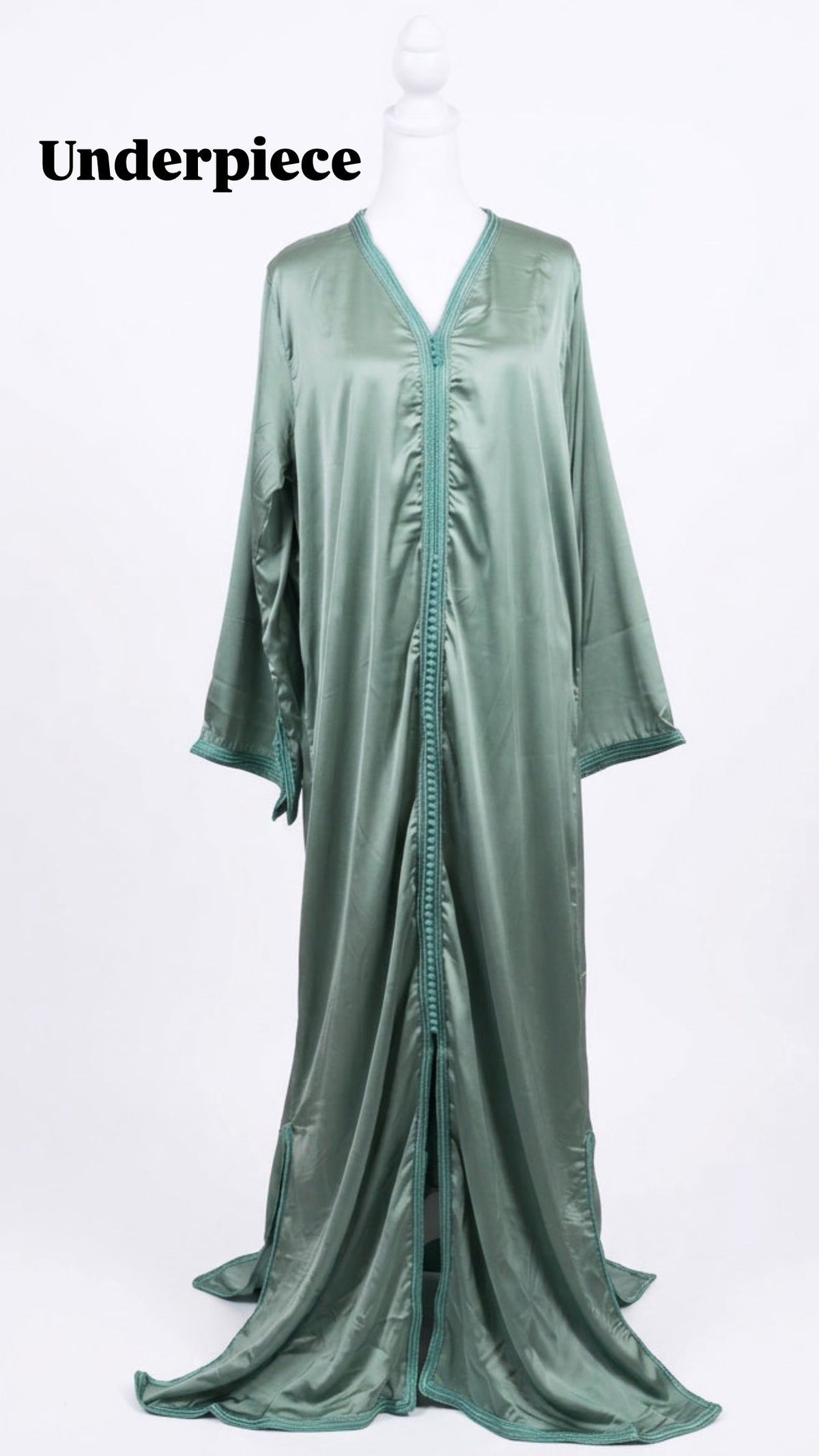 Traditional Teal Embroidered Moroccan Takchita