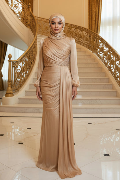 Elegant Embellished Silk Chiffon Gown