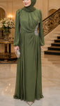 Elegant Silk Chiffon Embellished Gown
