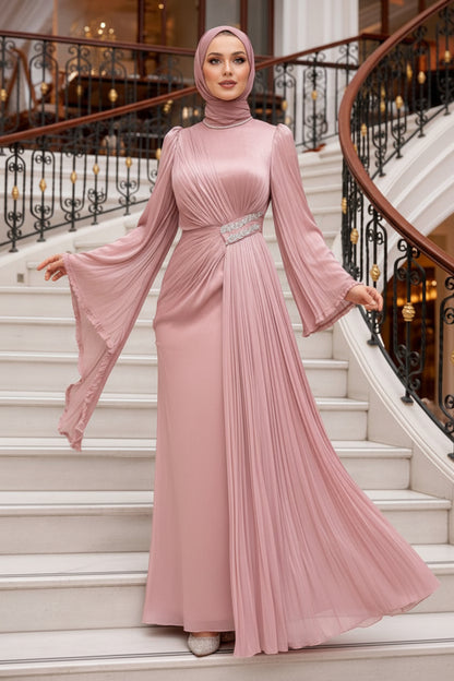 Princess Embellished Bell Sleeved Gown