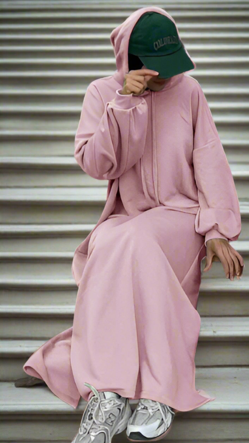 Turkish Style Hoodie Dress Abayas (Multi Colors)