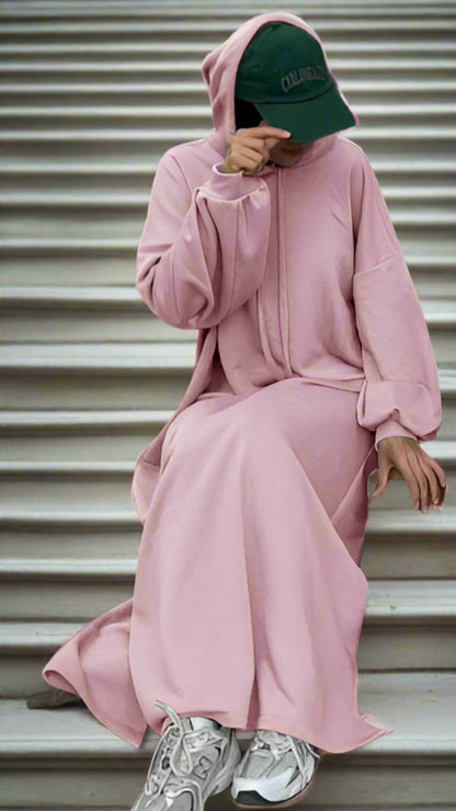 Turkish Style Hoodie Dress Abayas (Multi Colors)