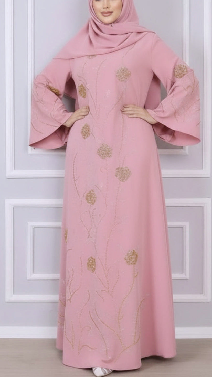 Dubai Style Floral Embellished Dress