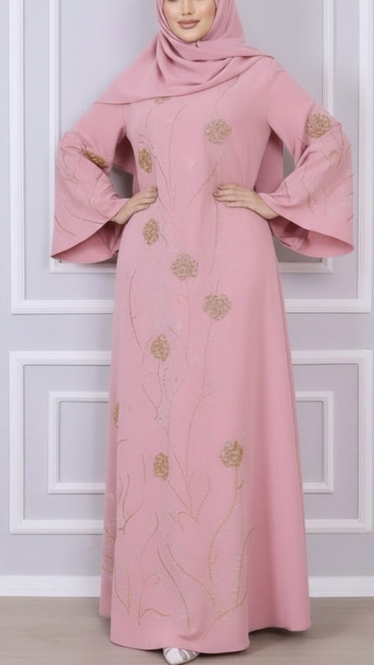 Dubai Style Floral Embellished Dress