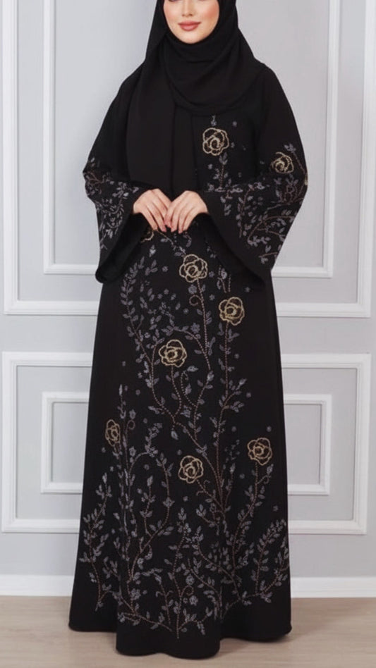 Dubai Style Floral Embellished Dress
