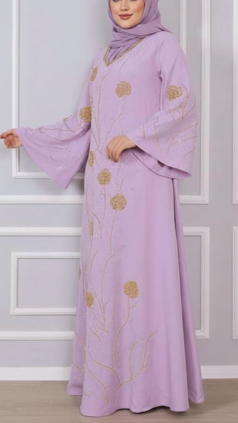 Dubai Style Floral Embellished Dress