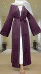 Dubai Style Nida Fabric Shimmer Abaya with Pockets Purple