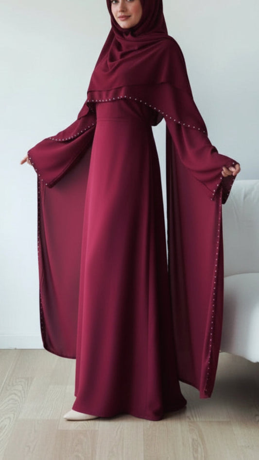 Pearl Lined Abaya Dress