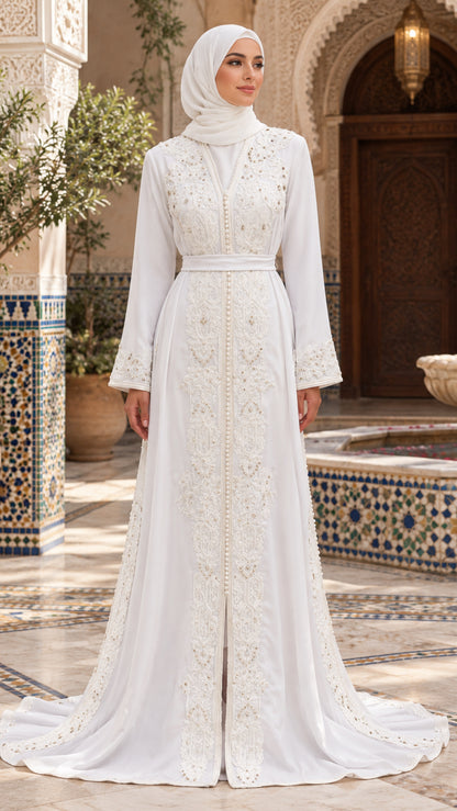 Moroccan Noor Royal Ivory Caftan