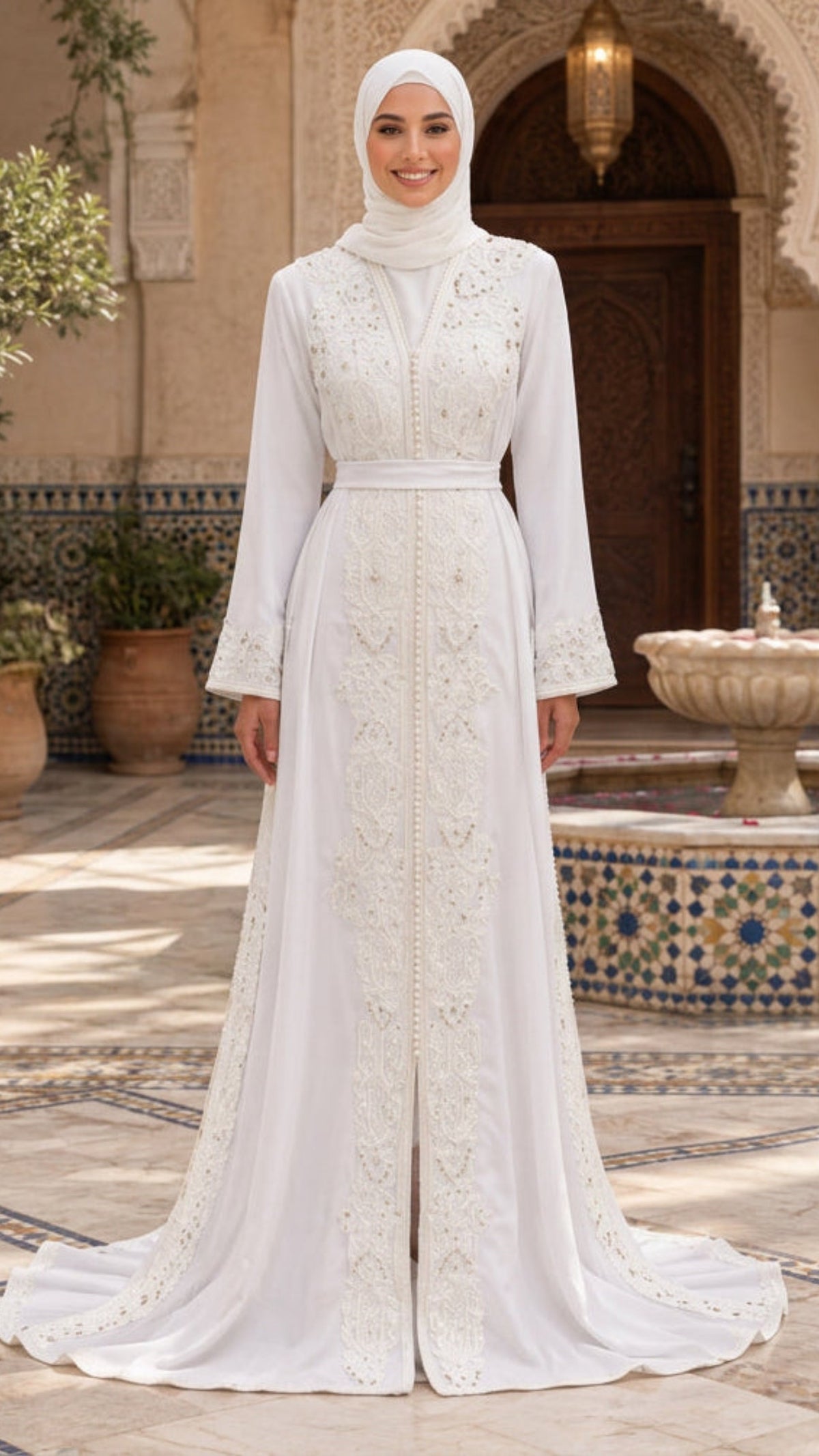 Moroccan Noor Royal Ivory Caftan