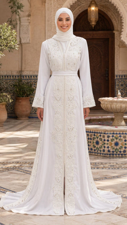 Moroccan Noor Royal Ivory Caftan