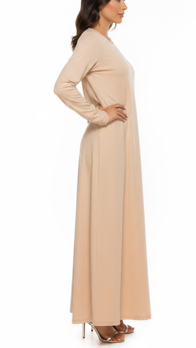 Basic Cotton Long Sleeve Dresses