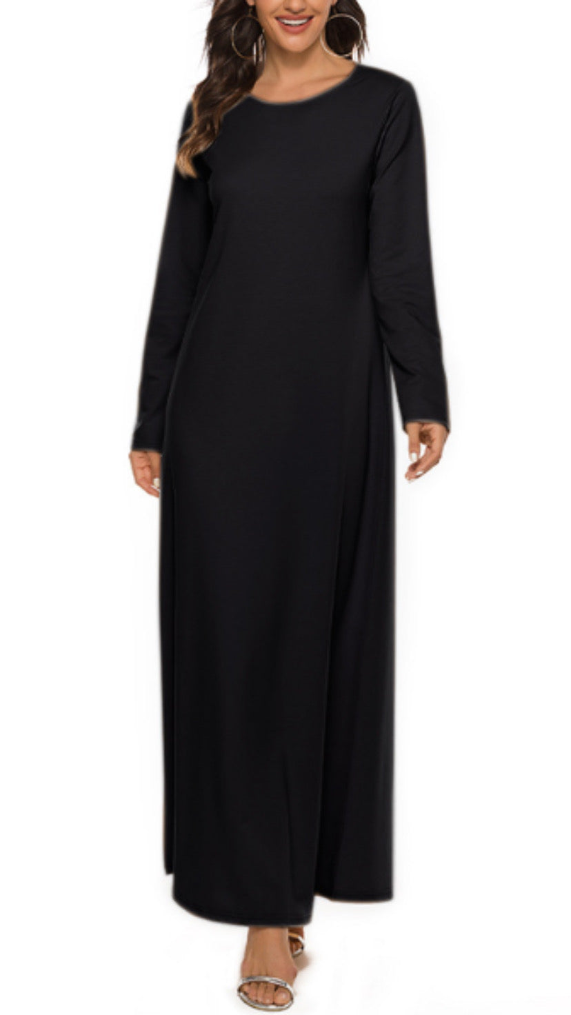Basic Cotton Long Sleeve Dresses