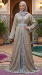 Traditional Majestic Mist Embroidered Moroccan Takchita
