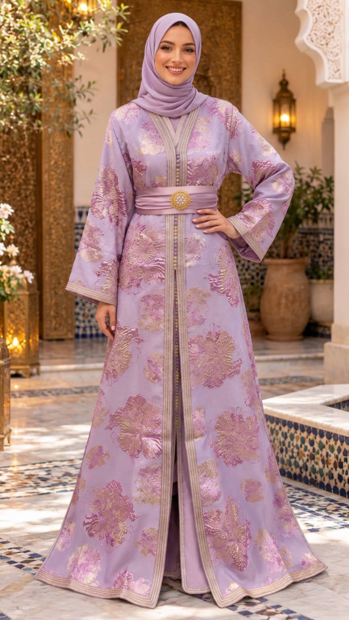 Lavender Rose Gold Moroccan Takchita