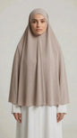 Dusty Taupe Cotton Jersey Long Khimar Hijab