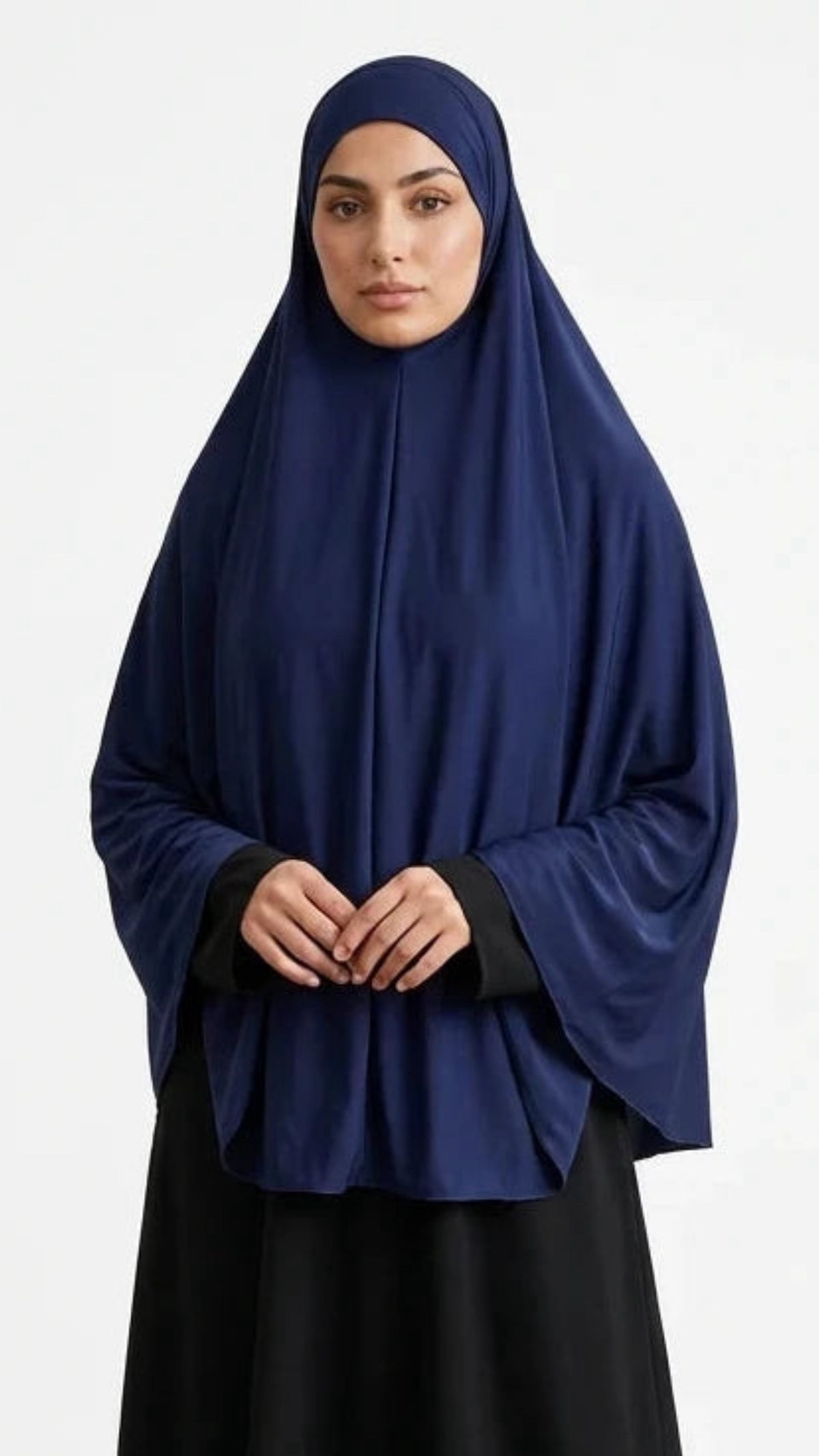 Navy Cotton Jersey Long Khimar Hijab