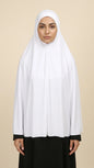 White Cotton Jersey Long Khimar Hijab