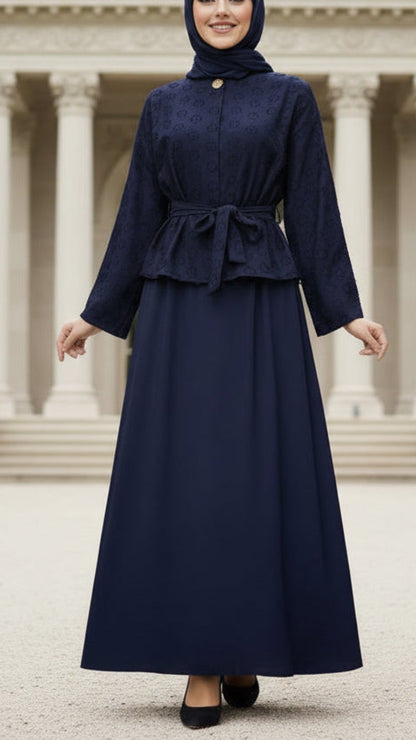 Turkish Style Texture Top Skirt Set