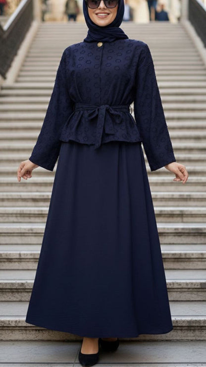 Turkish Style Texture Top Skirt Set