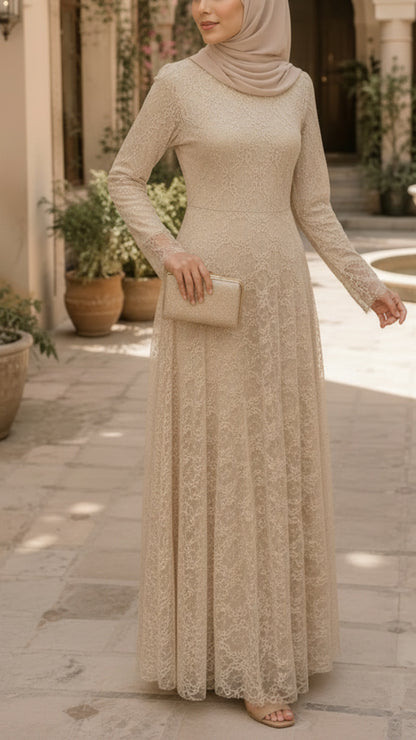 Turkish Lace Beige Dress