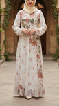 Summer Asymmetrical Pink Floral Chiffon Dress