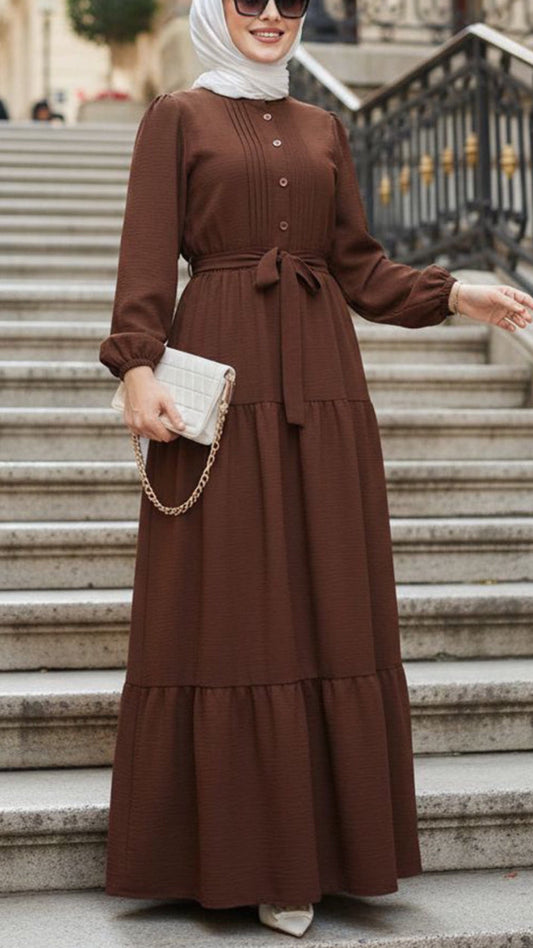 Pleated Top Style Crepe Dresses