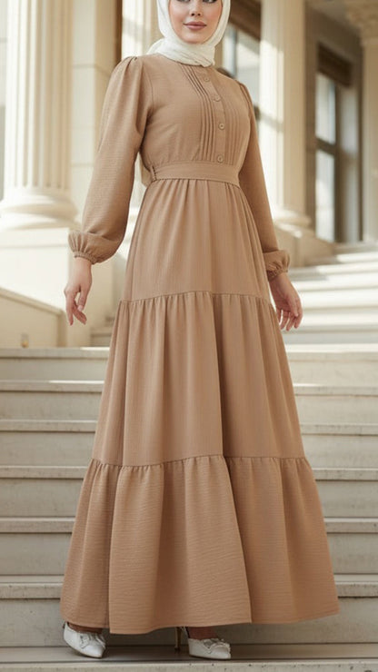 Pleated Top Style Crepe Dresses