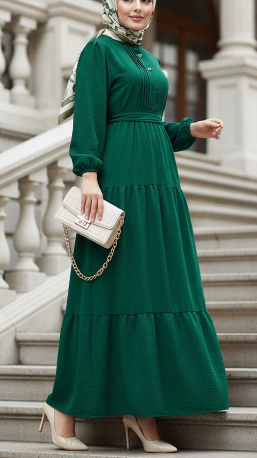 Pleated Top Style Crepe Dresses