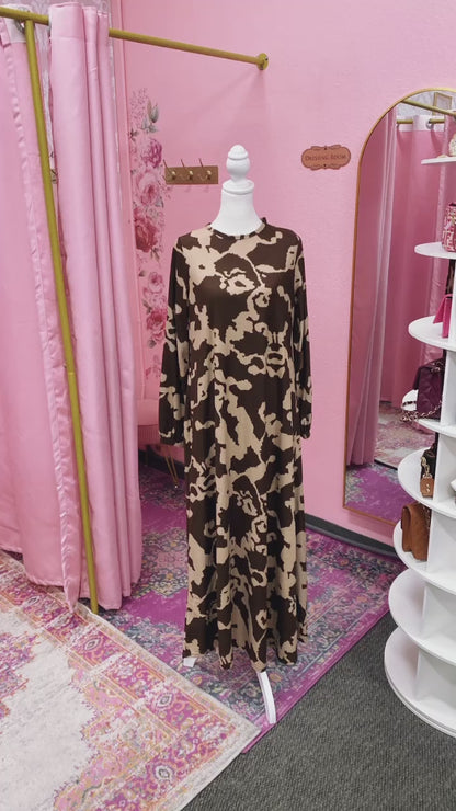 Turkish Buttery Brown Faux Suede Dress