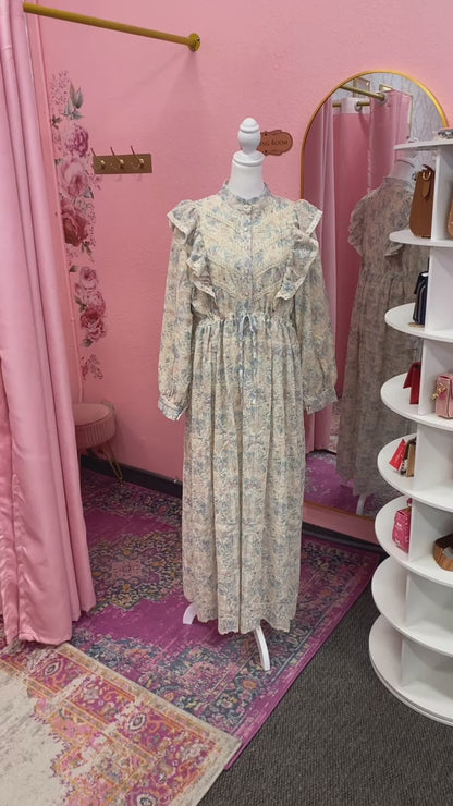 Floral Lace Ruffled Dress(Multi Color)