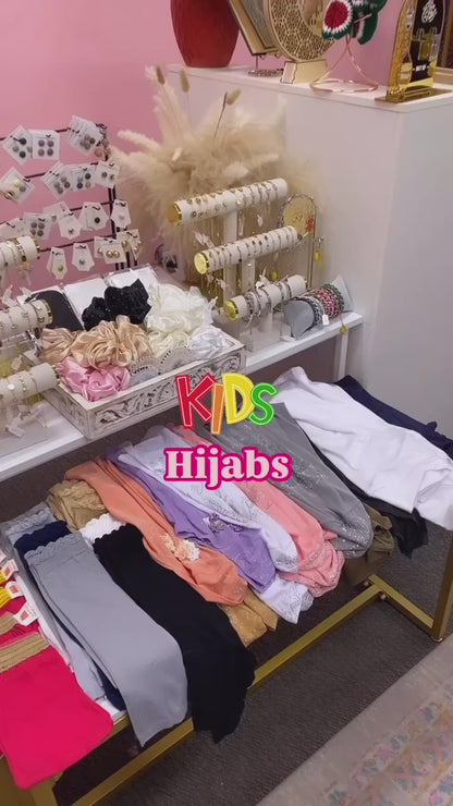Kids Embellished Floral Hijabs(Multi Colors)
