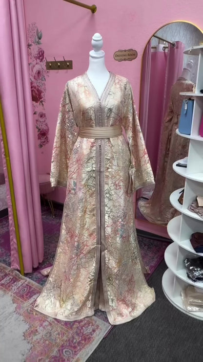 Traditional Champagne Blossom Moroccan Takchita