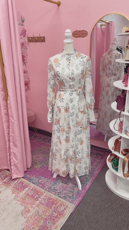 Turkish Style Chiffon Button Down Floral