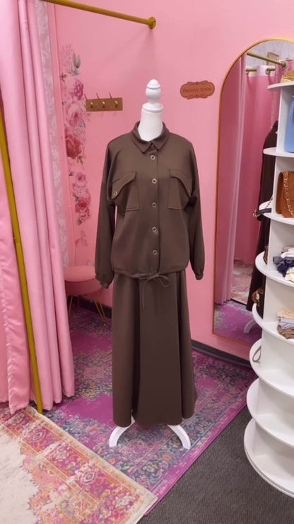 Turkish Style Button Down Skirt Set