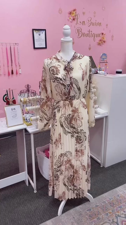 Chiffon Floral Pleated Dress