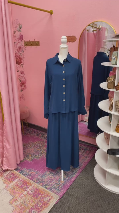 Turkish Style Button Down Skirt Set